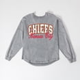thumbnail image 6 of Women's Gameday Couture Gray Kansas City Chiefs On The Hunt Oversized Snow Wash Long Sleeve T-Shirt, 6 of 7