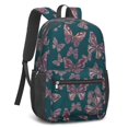 thumbnail image 2 of Butterfly and Purple Teal Pattern 17" School Backpacks for Teens,Waterproof Oxford Fabric,S-Shape Padded Straps for School,Travel,Hiking,Camping, 2 of 6