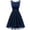 Navy, variant on QUYUON Women Vintage Lace Dress Retro Cocktail Party Swing Dresses Sleeveless Vintage Tea Dress with Belt Back Zipper Pleated A-Line Tulle Dress Wedding Guest Party Prom Dress, Pink L