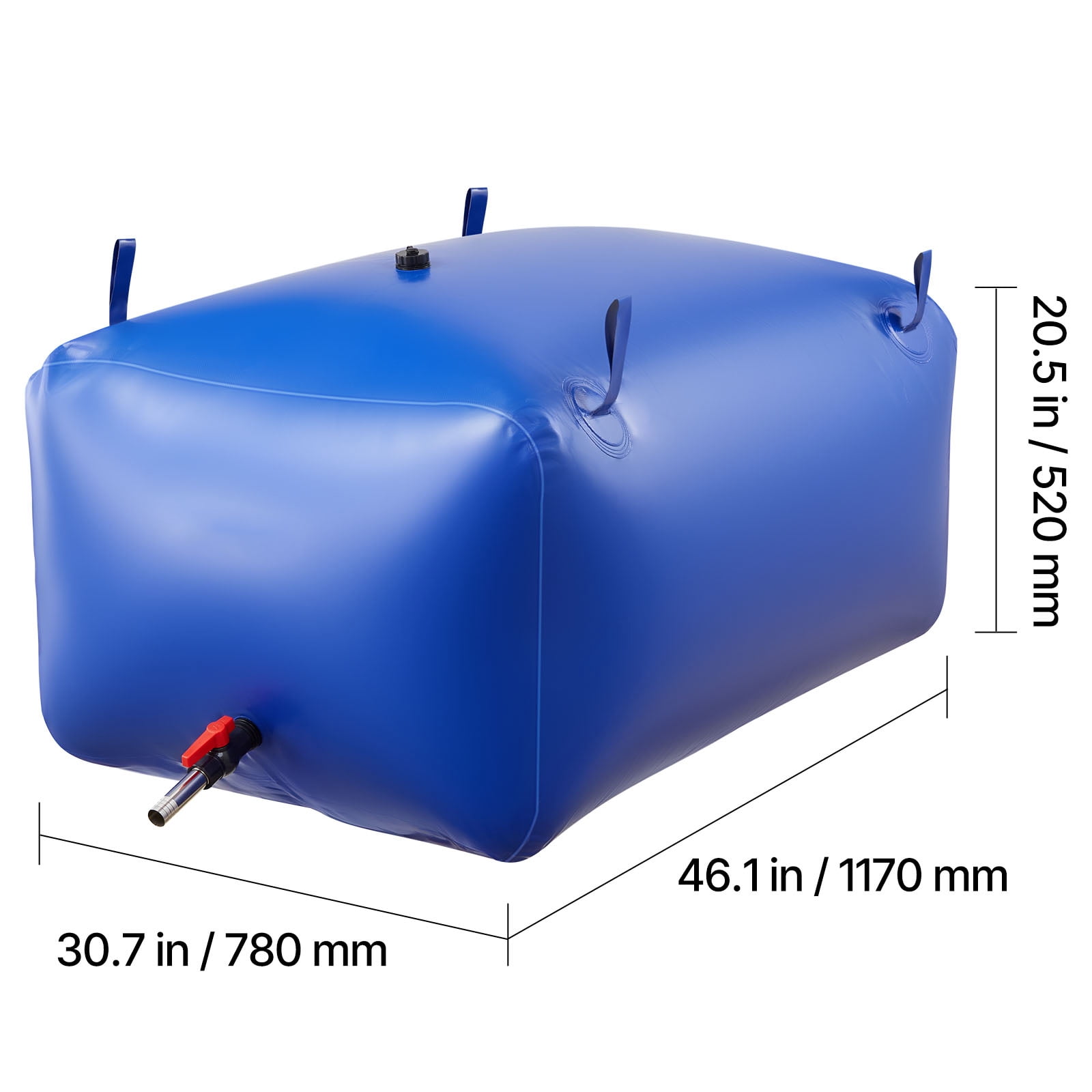 KFFKFF 105.7 Gallon Portable Water Storage Bladder, Collapsible PVC Water Container, Durable Leak-Resistant Tank for Emergency, RV, Truck, Outdoor Applications