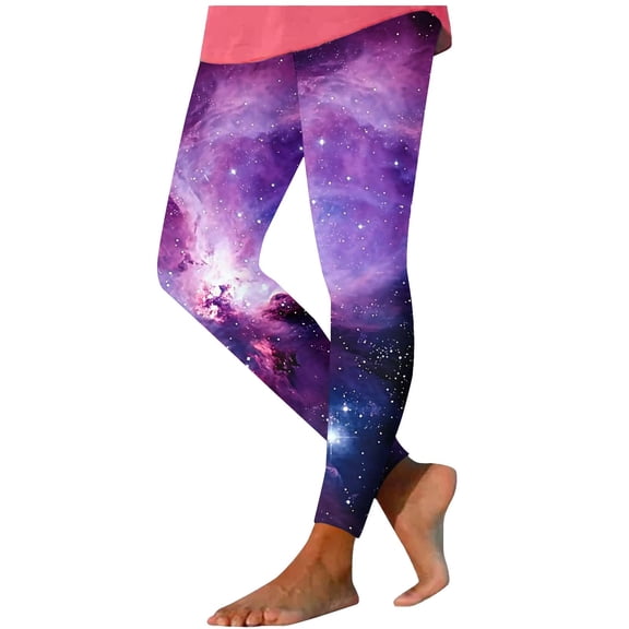 Womens Leggings High Waisted,3D Printed Galaxy Figures Ankle Elastic Tights Legging