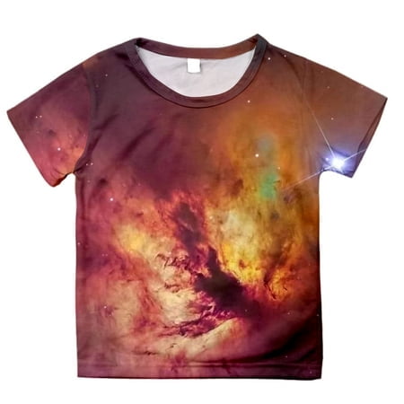 FhsagQ T-Shirts Décontractés Imprimés pour Filles, Col Rond, Manches Courtes, Taille 14-16, Été, 10-12 Ans, Or