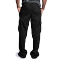 thumbnail image 3 of qolati Men's Fleece Cargo Sweatpants Open Bottom Stretch Elastic Waist Baggy Joggers Casual Loose Fit Athletic Drawstring Workout Gym Pants, 3 of 6