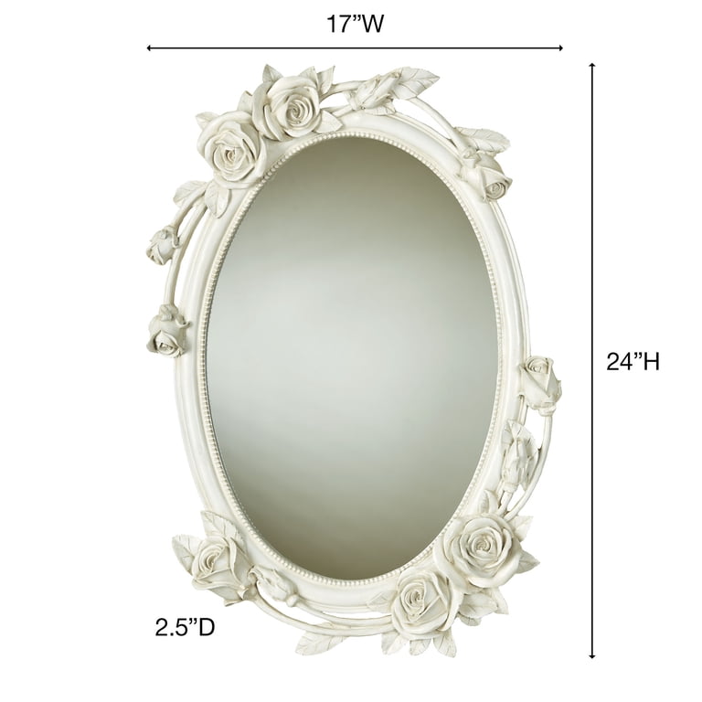 Touch of Class Antique White Rose Melody Wall Mirror 17