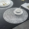 thumbnail image 3 of Coaster Plate, 4 Pieces Placemats Placemats Table Mats for Dining Room Kitchen Table (Silver, 38cm), 3 of 5