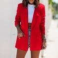 thumbnail image 3 of Womens Work Casual Double Breasted Blazer Jackets Dressy Office Notch Lapel Suit Coat Solid Color Open Front Blazers, 3 of 9