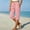Pink, variant on BUIGTTKLOP Capri Pants for Women Split Button Elastic Waist Cotton Linen Capris Drawstring Summer Casual Cropped Trousers with Pockets