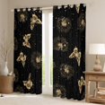 thumbnail image 2 of Manfei Dreamy Butterfly Child Blackout Curtains Set of 2 (52x84 Each), Gold Dandelion Print Window Curtains, Glitter Stars Print Curtains and Drapes, Curtains and Drapes Room Decor, 2 of 6