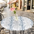 thumbnail image 6 of Navy Blue Grey Branch Round Tablecloth for 36-44 Inch Tables,Fitted Table Cover with Elastic Edge,Spring Summer Pastoral Botanical Waterproof Outdoor Table Cloth Protector for Patio Garden Dinner, 6 of 9