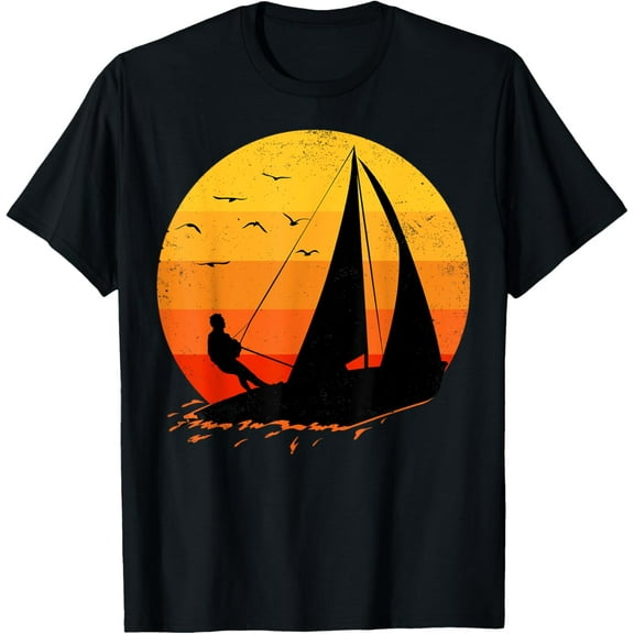 Sailing Retro Sailor Ship Sailboat Vintage Wingsail T-Shirt