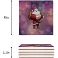 thumbnail image 3 of FMSHPON Merry Christmas Santa Claus Set of 6 Coaster for Drinks, Absorbent Ceramic Stone Coasters Cup Mat with Cork Base for Home Kitchen Room Coffee Table Bar Decor, 3 of 4