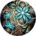 thumbnail image 3 of Designart 'Colorful Fractal Flowers with Blue Shade' Metal Wall Art, 3 of 4