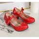 thumbnail image 1 of Cómodos niños princesa tacón alto vestido rojo niñas zapatos Bow-knot fiesta bodazhangyuxiangRed+28(inside 18.0 cm) zhangyuxiang unisex, 1 of 2