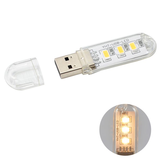 Dc 5V Led Luz Nocturna Manguera Resalte U Disco Usb Teclado De Computadora Lámpara De Escritorio Banco De Energía Portátil Luz Usb Con Luz Blanca Cuenta Led Interfaz Usb Para Acampar Moyic HA017048-00