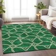 thumbnail image 5 of HomeRoots 675995 9 x 12 ft. Emerald Gray & Beige Geometric Washable Machine Made Rectangle Area Rug with UV Protection, 5 of 9
