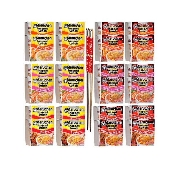Instant Lunch Ramen Noodles Variety Pack 6 Flavors Chicken, Beef