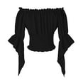 thumbnail image 6 of Neewe Womens Renaissance Peasant Blouse Off Shoulder Trumpet Sleeve Tops S-XXL, 6 of 7