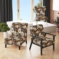 thumbnail image 1 of Designart "Elegance In Rustic Brocade I" Brown Floral Upholstered Accent Chair - Cottage Arm Chair For Living Room, 1 of 7