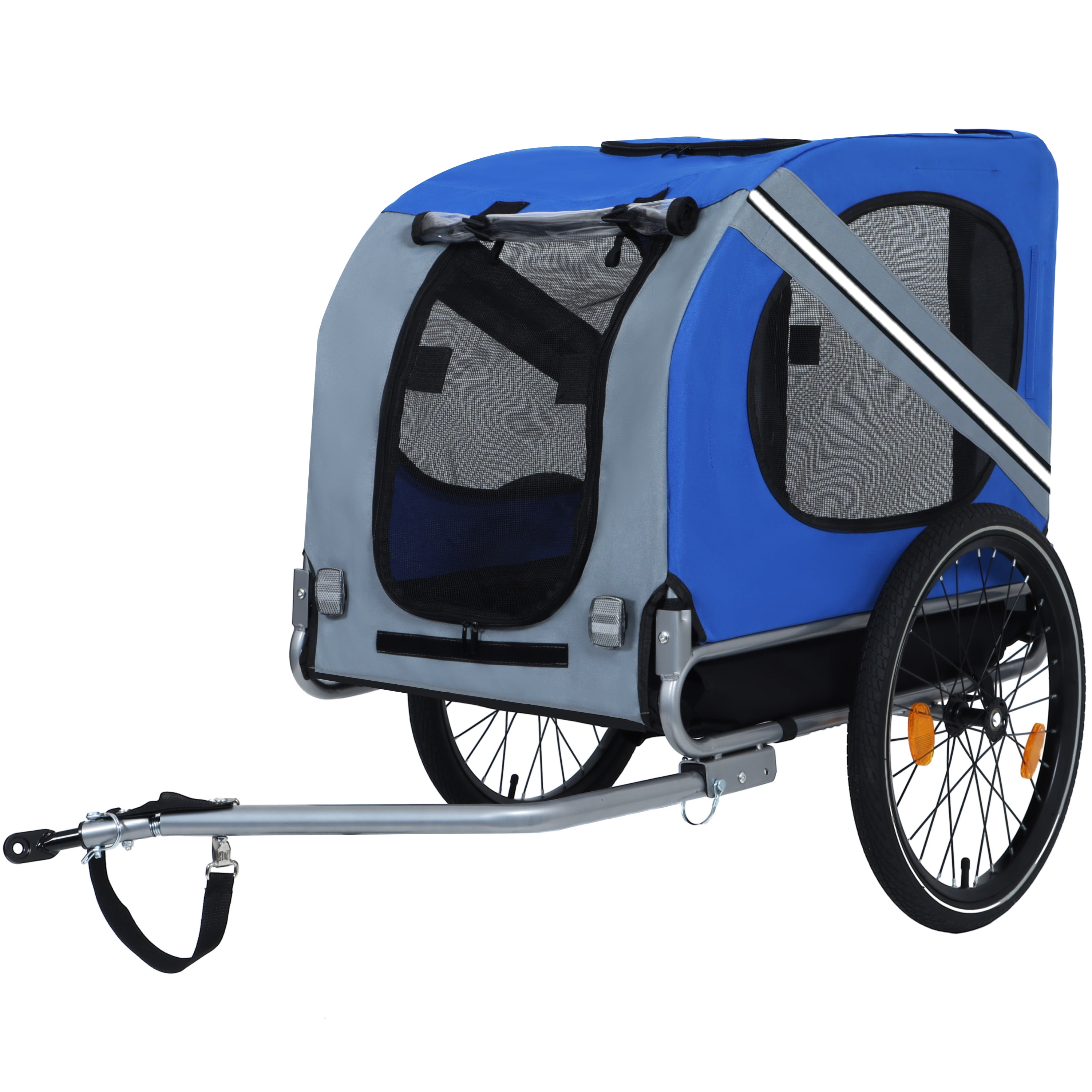 Large Folding Bike Trailer for Dogs, 66LB Capacity All-Terrain Pet Carrier, Durable Steel Frame for Cycling, Jogging, Camping & Outdoor Adventures