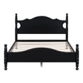 thumbnail image 3 of Full Size Wood Platform Bed, Retro Style Bed Frame with Vintage Headboard, Wooden Slat Support, Vintage Platform Bed No Box Spring Required, Easy Assembly, Black, 3 of 9