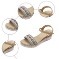 thumbnail image 5 of Rokment Womens Bohemian Ethnic Platform Wedge Sandals 2026 Beach Summer Woven Open Toe Ankle Strap Espadrilles Chunky Heeled Dressy Summer Shoes Light Blue Size 9.5, 5 of 7