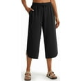 thumbnail image 3 of WQD Women's Capri Pants High Waisted Linen Wide Leg Trousers Summer Casual Palazzo Work Pants with Pockets, 3 of 8