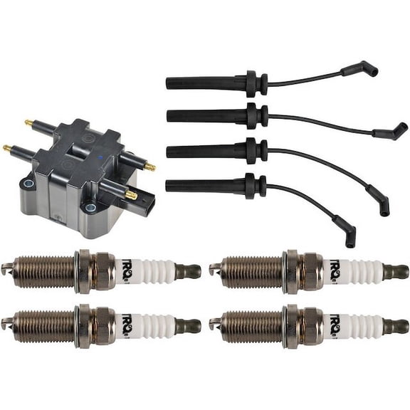 Ignition Coil Spark Plug and Wire Set 6 Piece - Compatible with 1997 - 1999 Mitsubishi Eclipse 1998