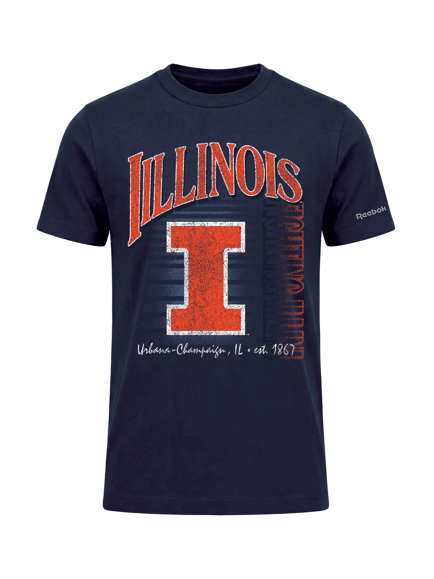 Illinois Fighting Illini Reebok Mens Crew Neck Short Sleeve T-Shirt
