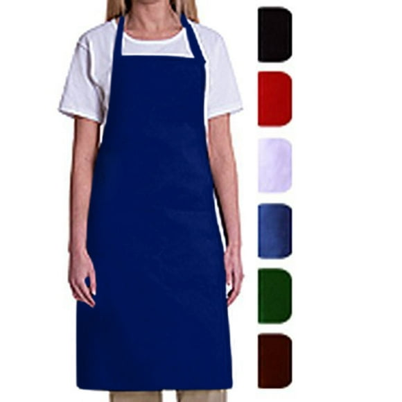 MHF Aprons Bib Apron with Pockets, Royal Blue
