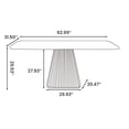 thumbnail image 6 of POVISON 63" Minimalist White Pedestal Dining Table，Rectangular Glossy Sintered Stone Tabletop, Roman Column Table Leg for 4, 6 of 11