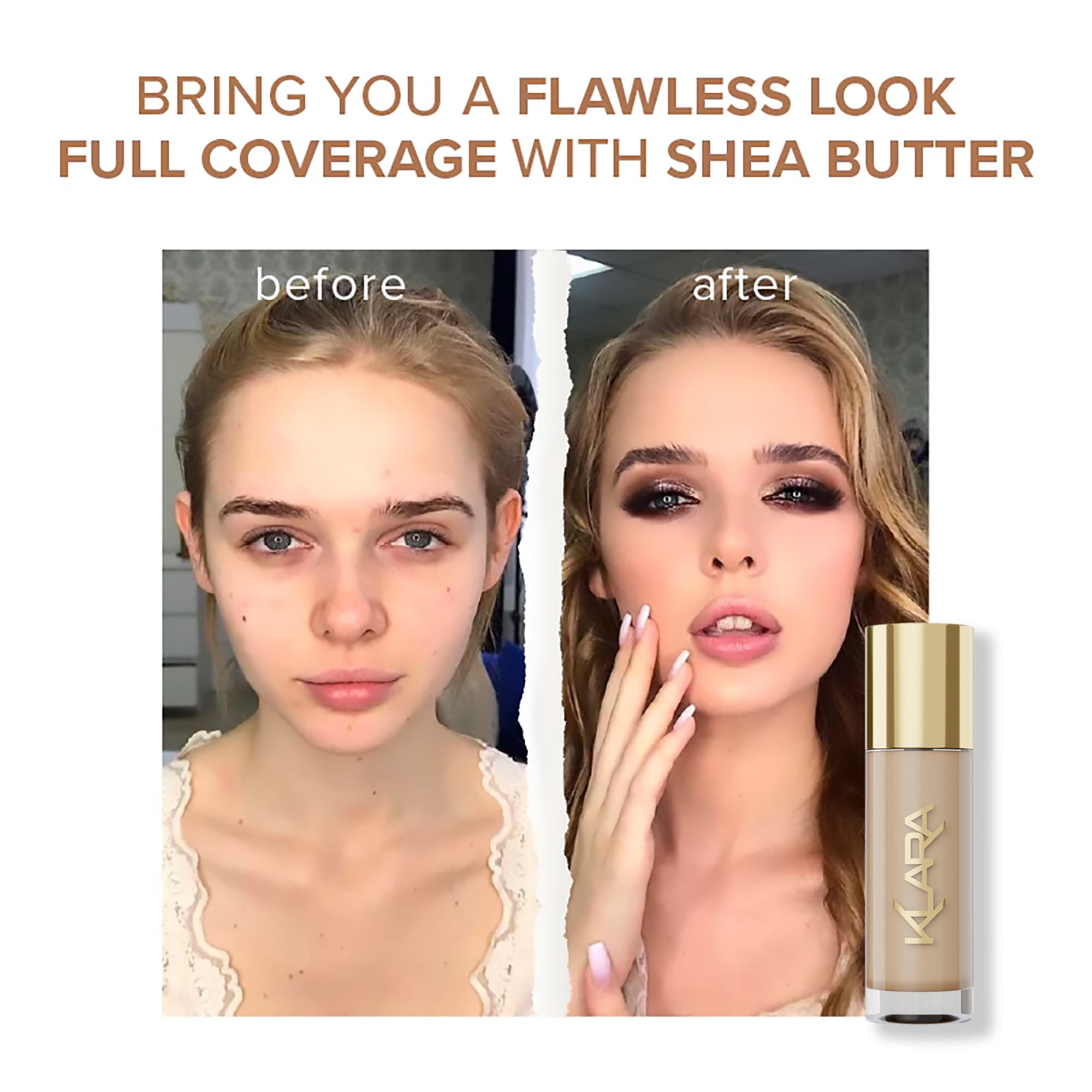 Klara Cosmetics Veil Up Foundation, Foundation Makeup, 01, 1 oz