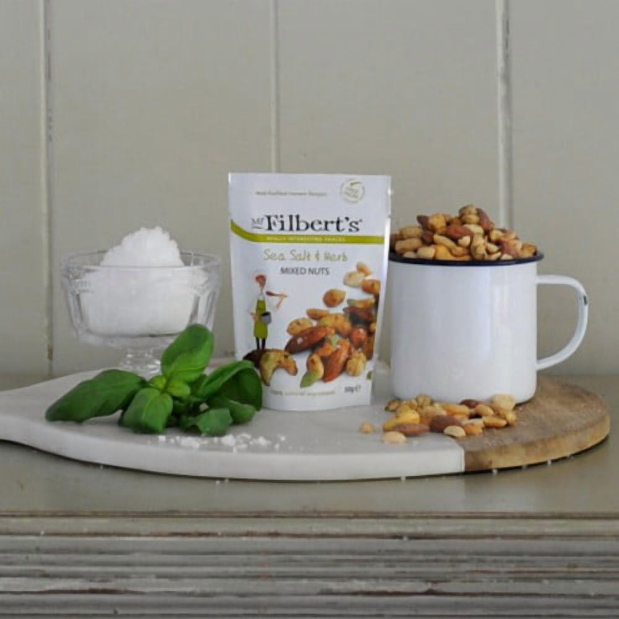 Mr Filberts Sea Salt & Herb Mixed Nuts Almonds, Peanuts & Cashews 40g, British Import (Pack of 3)