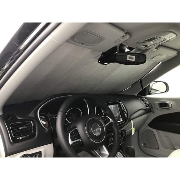 HeatShield, The Original Windshield Sun Shade, Custom-Fit for Jeep Compass SUV w/ Sensor 2017, 2018, 2019, 2020, 2021, Silver Series