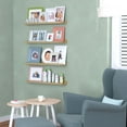 thumbnail image 5 of Wallniture Denver 24" Picture Ledge Natural Wall Shelf Vinyl Record Storage Wood Floating Book Shelves for Living Room Nursery Kitchen, Set of 2, 5 of 10