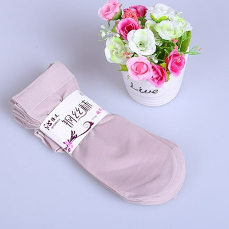 10 Pair Women Girl Casual Solid Color Short Silk Stockings for Christmas/New Year