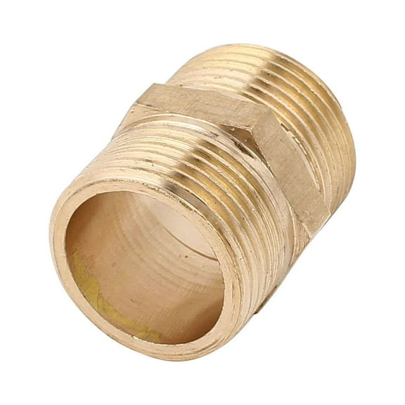 3/4BSP to 3/4BSP Male Thread Brass Pipe Hex Nipple Fitting Quick Adapter