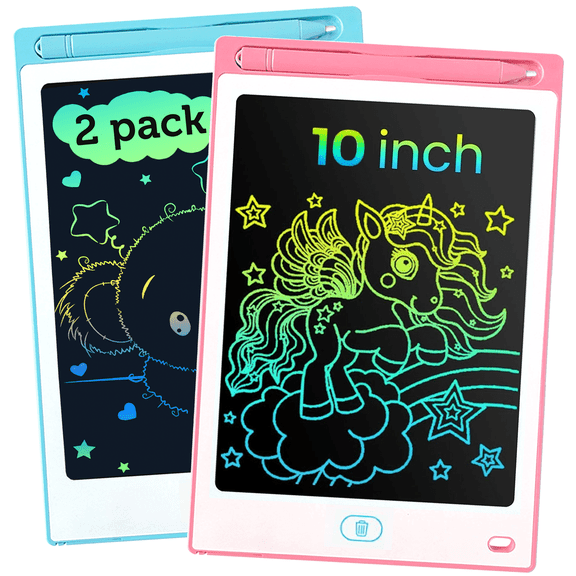 Richgv LCD Writing Tablet 2 Packs, 10 inch Drawing Pad Electronic Graphics Tablet, Drawing Tablet Toys for Toddler, Doodle Board Gifts for Kid Adult