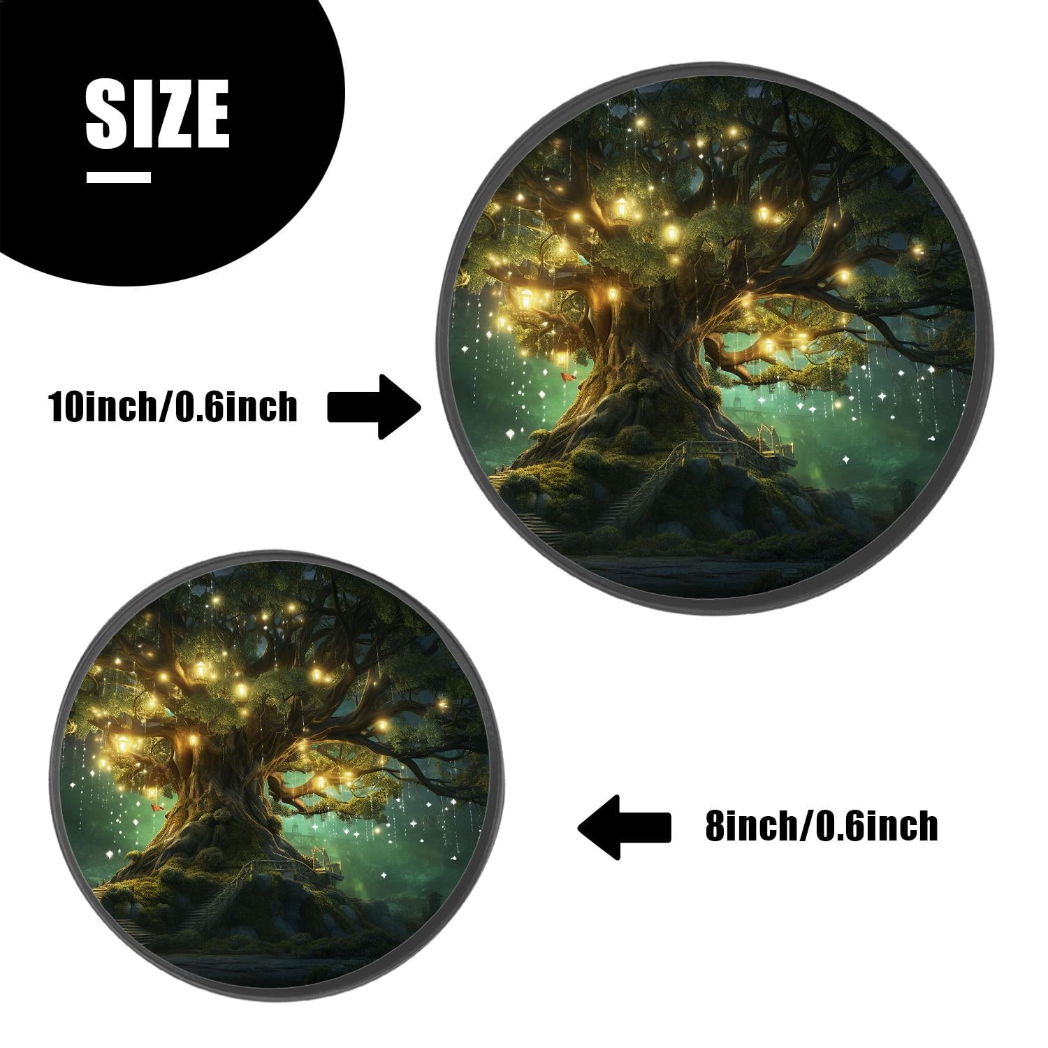 Metal Stove Burner Covers 4 Pcs Decorative Gas Stove Burner Cover 8Inch And 10Inch ,Forest House Green Landscape Nature Painting, for Home Decor Cooktop Decorative