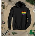 thumbnail image 3 of S4E Men's Gay Rainbow Heart LGBTQ Pride Hoodie Sweatshirts XX-Large Black, 3 of 4