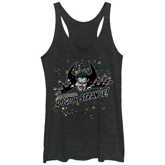 Women's Marvel Man Called Doctor Strange Racerback Tank Top Black Heather Large