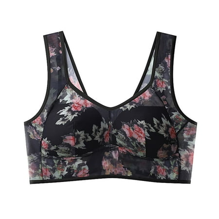 DQRPSEETB Women s Plus Size Bra with High Support Bras for Women Adjustable Strap Full Coverage Up Bras Comfortable No Underwire Wireless Bras