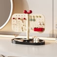 thumbnail image 4 of Desk Jewelry Organizer, Pegboard Display Stand for Earrings, Necklaces, Rings, Storage Box for Small Accessories, Compact ABS Material with Red Bow for Vanity Table and Desk Organization, 4 of 7