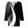 thumbnail image 4 of Towmus Womens Tops Button Down Shirts 3/4 Sleeve V Neck Cotton Women's Casual T-Shirts Cute Tunic Tops Basic Tees Blouses Loose Fit Pullover Shirt, 4 of 5