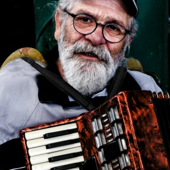 Soimiss Simple Structure Black Adjustable Accordion Strap Convenient for Outdoor Use