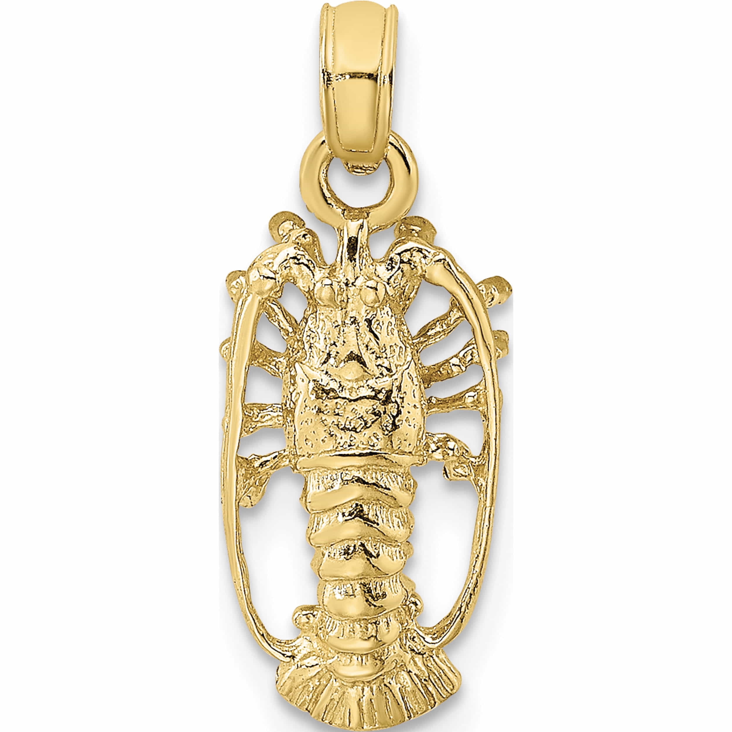 SWEET PEA JEWELLERY 10K Yellow Gold Florida Lobster With Out Claws Charm (14.5 X 8) Made In United States -Jewelry By Sweet Pea