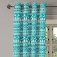 thumbnail image 2 of Ambesonne Nordic Grommet Curtain, Trees Stars Reindeers, 50" x 96", Turquoise Cream, 2 of 6