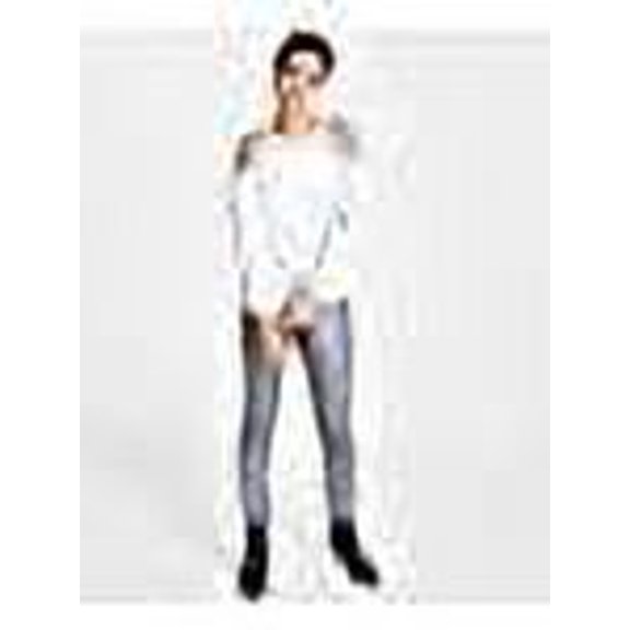 MSRP $80 Inc International Concepts Womens Cold Shoulder Silver Top Size 3XL