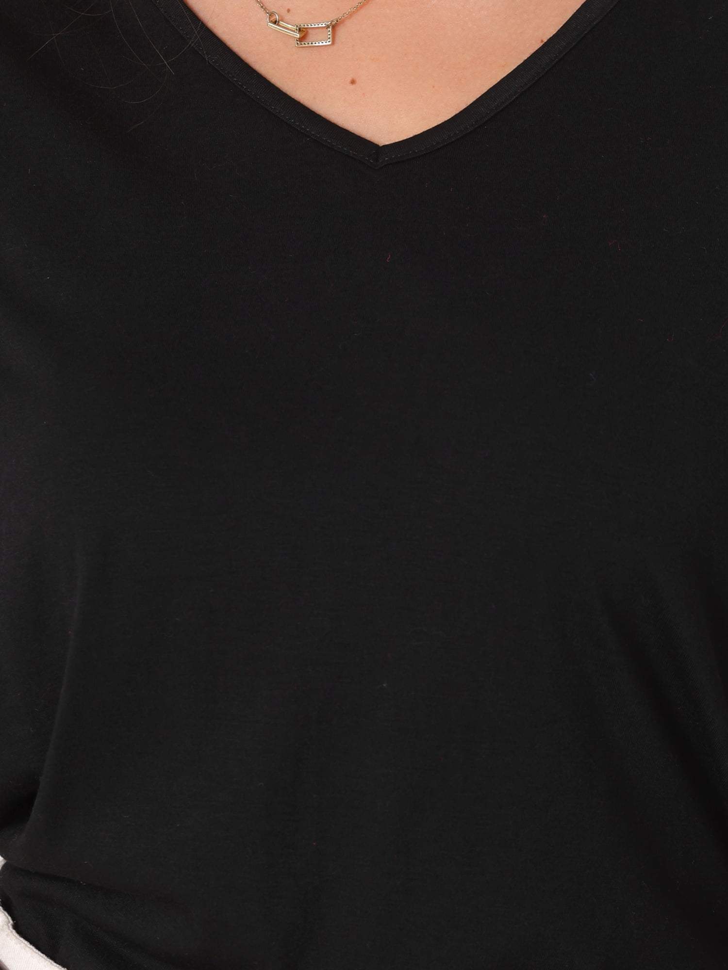 DARING DIVA Women's Semi Sheer Polka Dots Long Sleeve V Neck Blouses XS Black