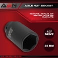 thumbnail image 2 of ABN Axle Nut Socket 35mm 1/2" Inch Drive Universal for 6pt Axle Nut on Vehicles, 2 of 7