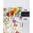 thumbnail image 6 of Spring Floral Tier Curtains 36 Inch Length,Sheer Curtains for Bedroom Living Room Window Watercolor Leaves Wildflower Pastoral Rod Pocket Drapes Kitchen Curtains Small Half Window 27.5"x36" 2 Panels, 6 of 6